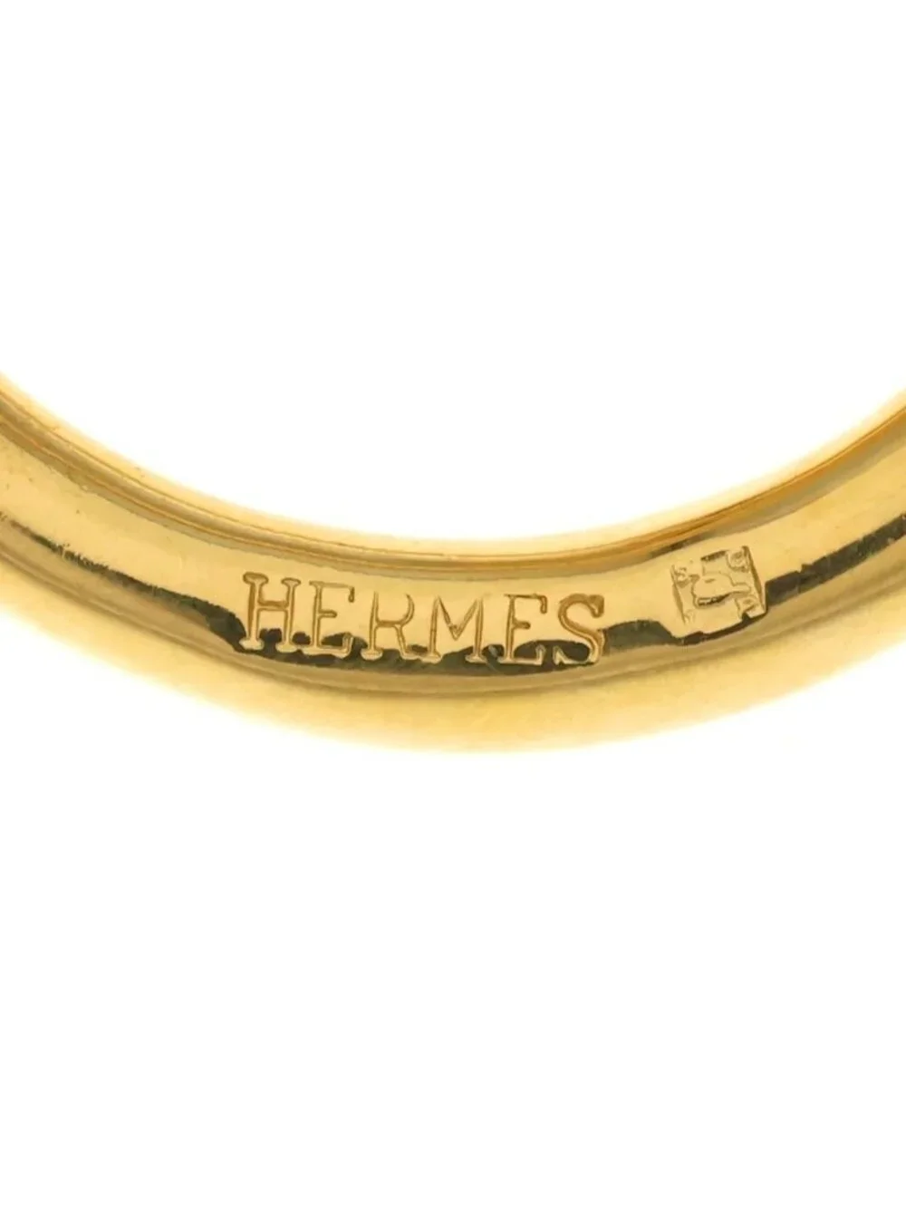 Hermes Jumbo Scarf Ring Plated Gold